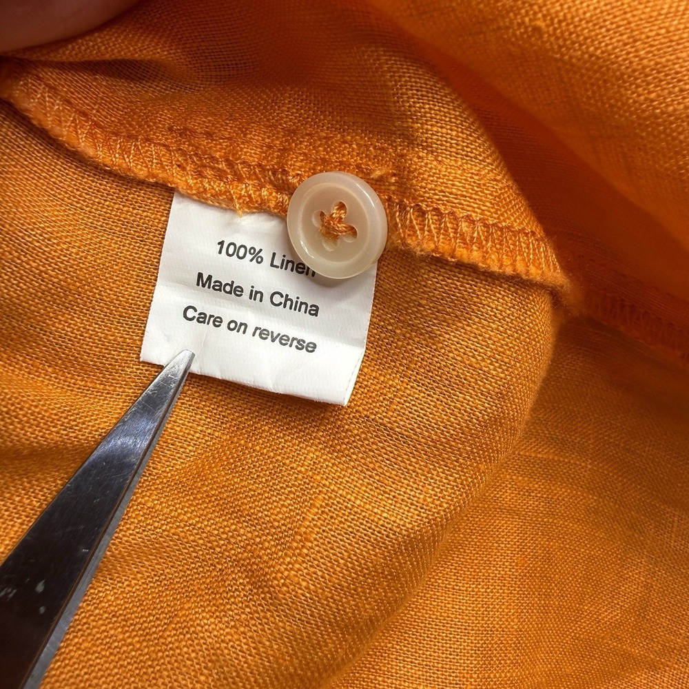 Hiho Tortola Linen Shirt Dress Womens Medium Button Up Boho Beachy Vacation READ - Picture 5 of 14